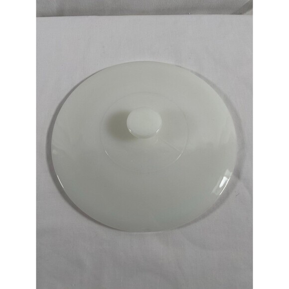 White Milk Glass Replacement Lid W/Knob Handle 8.5” Outer & 7.5” Inner Diam #437 - Picture 1 of 5